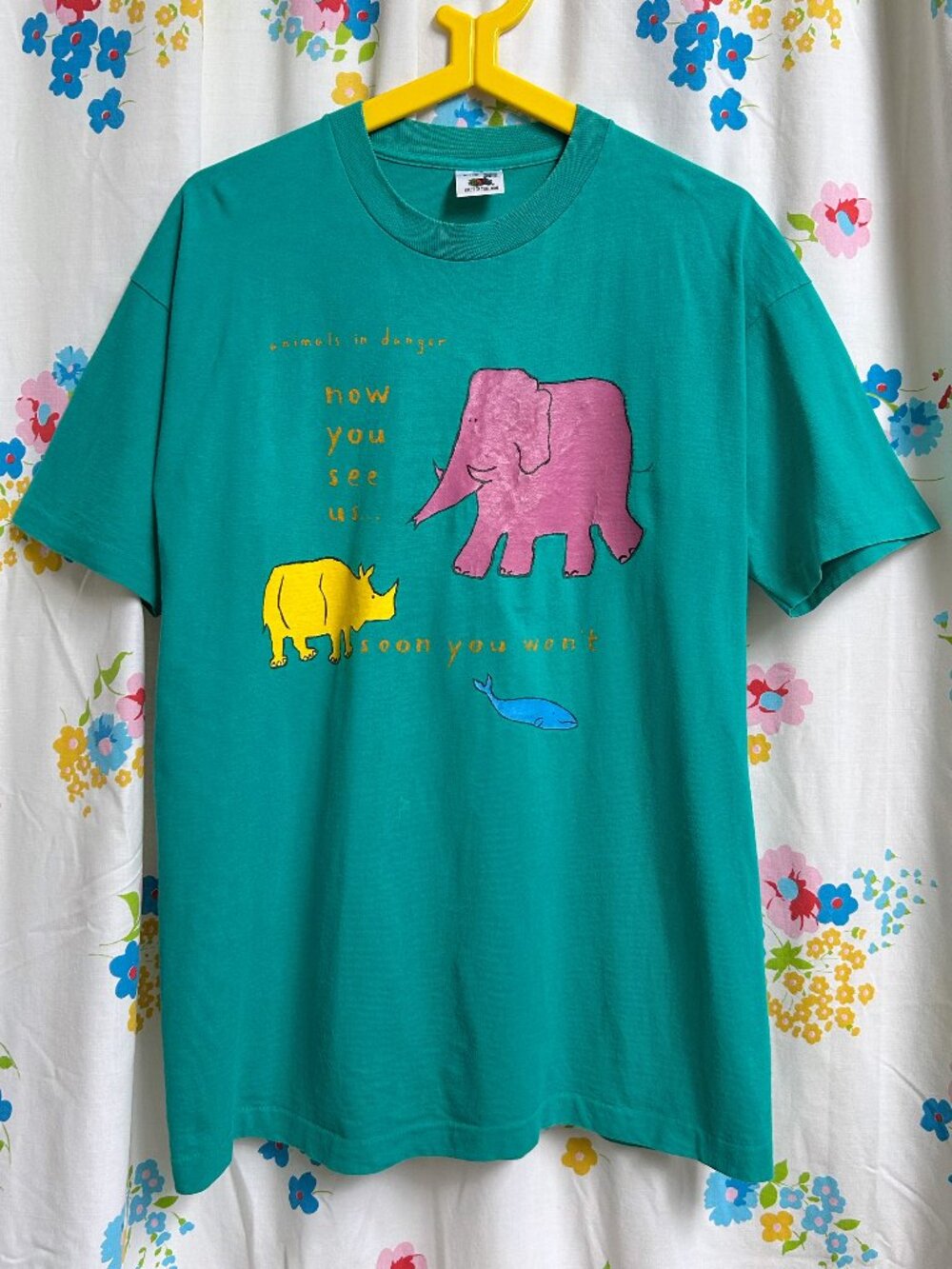 Fruit of the Loom Teal Graphic Tee “Extinct is forever”